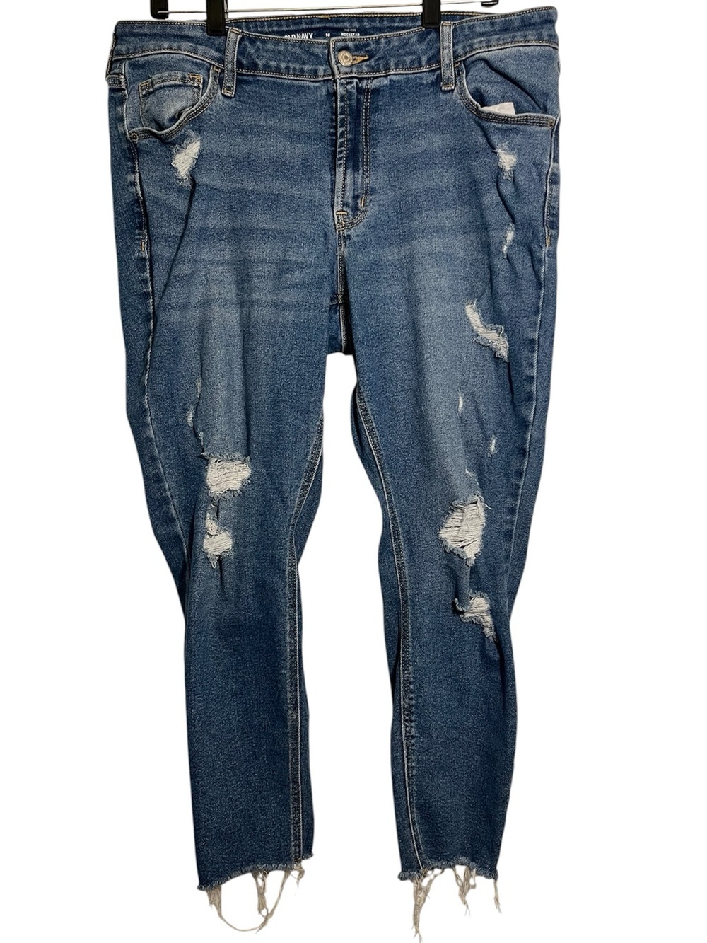 Old Navy Distressed Skinny Jeans in Blue Denim